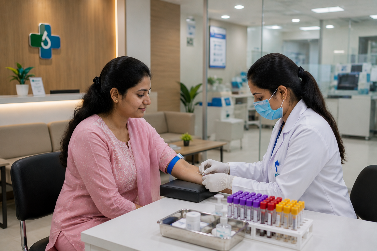 SRL Pathology Indian Phlebotomist Home Collection Lucknow